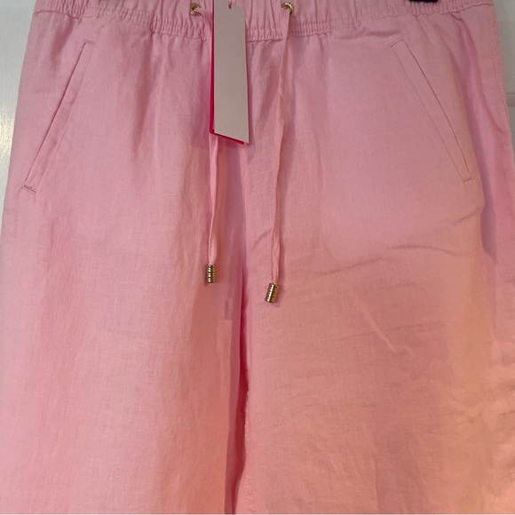 Lilly Pulitzer Taron Linen Pant pink blossom NWT size med - Picture 3 of 6